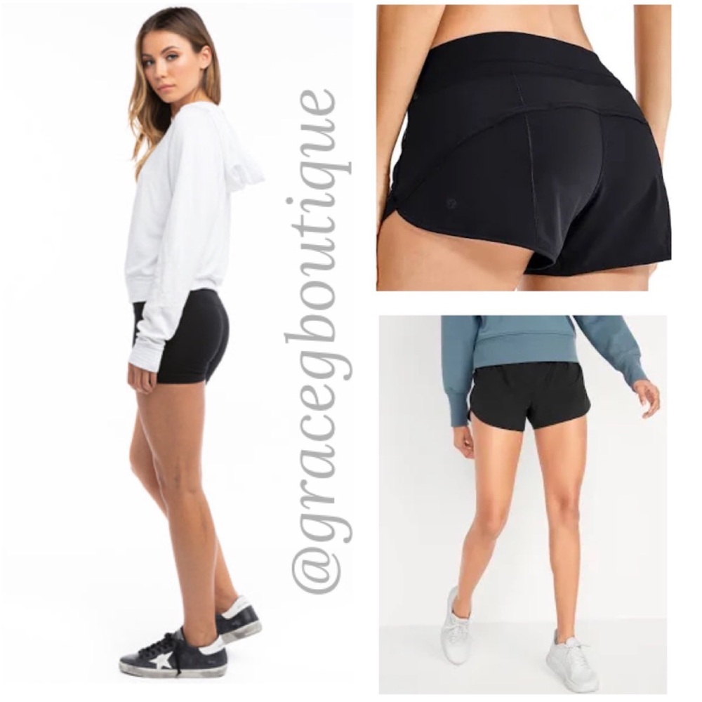 Black Athletic Shorts Lined Gym Running Track Shorts Size Small